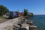 Lake Huron stretches to the horizon as 1501 works DunnPaper